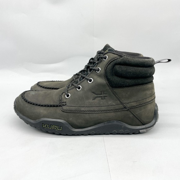 Kuru Quest Mens 11.5 M Black Leather Hiking Boots Shoes Outdoor Comfort Rugged